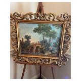 Landscape Oil Painting with Ornate Frame