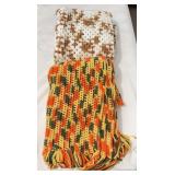 Two Crocheted Acrylic Afghans, Multicolor, Fringed