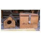 Handmade Bird House and Wooden Puzzle Box