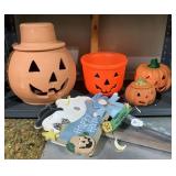 Halloween Jack-o'-Lanterns and Decor Lot