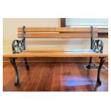 Wood and Cast Iron Bench, 3ft x 20 Inches