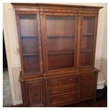 Wooden China Hutch with Glass Doors