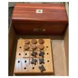 Wooden Box With Marbles and Tic-Tac-Toe Game