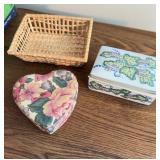 Fifth Avenue Crystal Porcelain Box & Basket