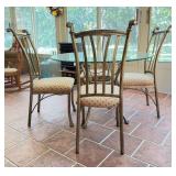 Glass Top Dining Table With 4 Chairs, 45ï¿½ Diameter