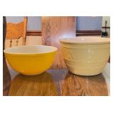 Two 9' Mixing Bowls, Pyrex and Ceramic