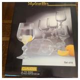 6 Bohemia Claudia Crystal Goblets in Box