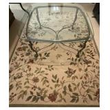 Floral Area Rug 63x91 Inches Beige Green Border