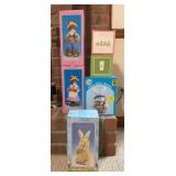 Easter Bunny Figurines and Glasses Lot