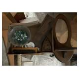 Box Lot With Marbles, Iron, Mirror Shelf