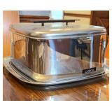 Stainless Steel Cake Carrier with Wood Handle