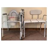 Medical Commode, Transfer Bench, Walker Set
