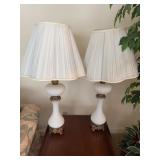 Satin Glass Table Lamps with Shades