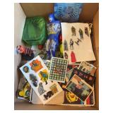 Lot: Action Figures, Stickers, Cards