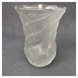 Barolac Frosted Glass "Leaves" Pattern Vase