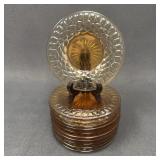 11 Carnival Glass Iridescent Marigold Plates