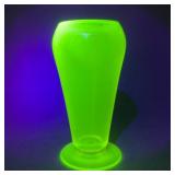 Vintage Vaseline Uranium Glass Vase 6.5"