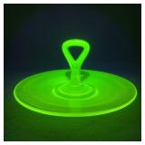 Vaseline Uranium Glass Sandwich Tray, MCM