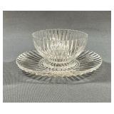 Federal Glass Diana Ribbed Sherbet Cup & Saucer