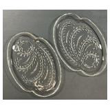 Federal Glass Homestead Oval Snack Plates Pair