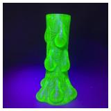 Kralik Uranium Crackle Art Glass Vase