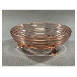Anchor Hocking Manhattan Pink Footed Candy Bowl