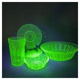 Anchor Hocking Uranium Glass Colonial Lot