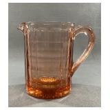 Hazel Atlas Colonial Block Pink Glass Pitcher