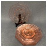 Indiana Glass Pink Cracked Ice Dessert Plates (7)
