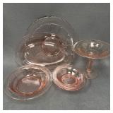 Diamond Glass Co "Victory" Pink Depression Glass