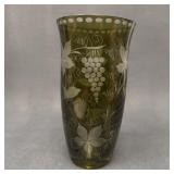 Egermann Cut to Clear Bohemian Crystal Vase