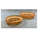 Pair Marigold Carnival Crackle Console Bowls