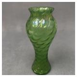 Loetz Attributed Green Iridescent Glass Vase
