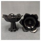 Westmoreland Black Convertible Candle Holders Pair