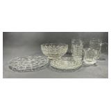 Mid-Century Pressed Glass Tableware Assortment