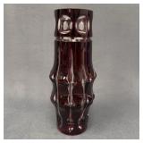 Bohemian Ruby Red Cut to Clear Glass Vase