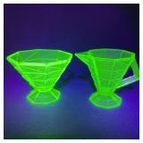 Jeannette Glass Uranium "Cracked Ice" Set