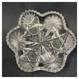 American Brilliant Cut Glass Lobed Candy Dish