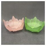 Viking Glass Frosted Lotus Bowls