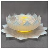 Westmoreland Lotus Bowl, Platter, and Candleholder