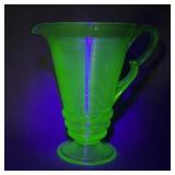 Vintage Indiana Uranium Glass Pitcher