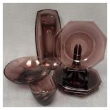 Hazel Atlas Moroccan Amethyst Glassware Set