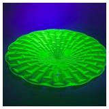 Central Glass Frances Uranium Glass Console Bowl