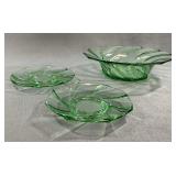 Heisy Twist Moongleam Bowl and Saucers Set