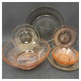 Jeanette Glass Pink & Clear "Anniversary" Set