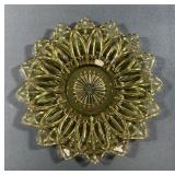 1960s Federal Glass Petal Topaz Yellow Platter