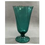 1930s Jeannette Swirl Ultramarine Footed Vase