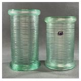 Imperial Glass Seafoam Lidded Canisters Pair