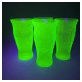 LE Smith By Cracky Uranium Glass Beverage Glasses