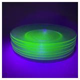 LE Smith By Cracky Uranium Glass 8" Plates